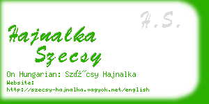 hajnalka szecsy business card